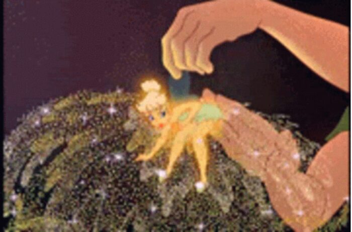fairy dust and tinkerbell.